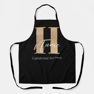 Modern Monogrammed Initial H & Name Personalised Apron