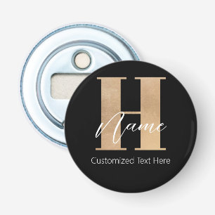 Modern Monogrammed Initial H & Name Personalised Bottle Opener