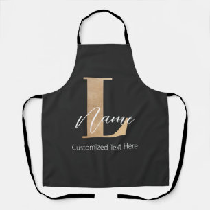 Modern Monogrammed Initial L & Name Personalised Apron