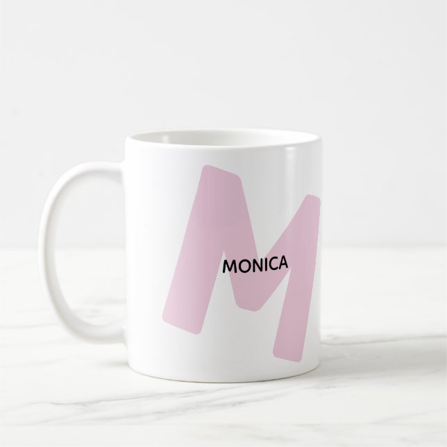 Modern Monogrammed Initial & Name Coffee mug (Left)