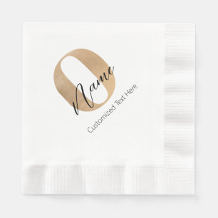 Modern Monogrammed Initial O & Name Personalised Napkin