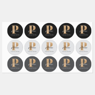 Modern Monogrammed Initial P & Name Personalised