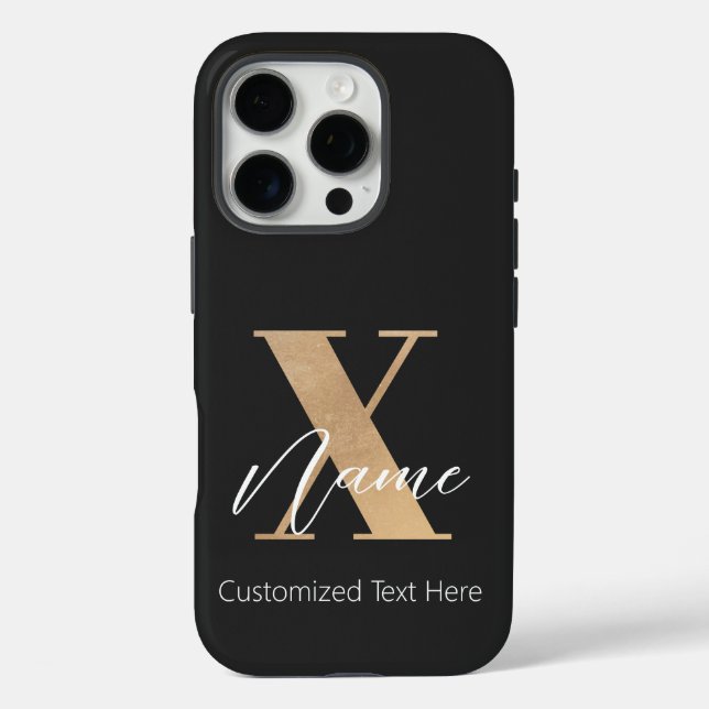 Modern Monogrammed Initial X & Name Personalized Case-Mate iPhone Case (Back)