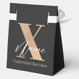 Modern Monogrammed Initial X & Name Personalized Favour Box