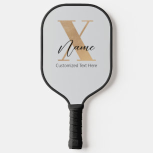 Modern Monogrammed Initial X & Name Personalized Pickleball Paddle