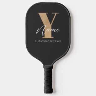 Modern Monogrammed Initial Y & Name Personalized Pickleball Paddle