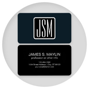 Modern Monogrammed Initials   Black & White