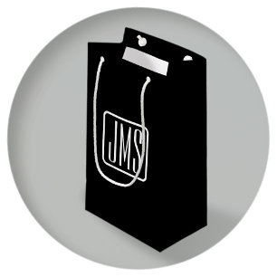Modern Monogrammed Initials   Black & White Small Gift Bag