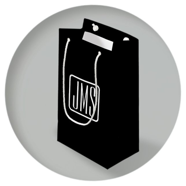 Modern Monogrammed Initials | Black & White Small Gift Bag (Creator Uploaded)