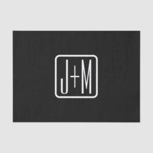Modern Monogrammed Initials   Black & White Tissue Paper