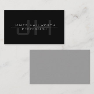 Modern Monogrammed Initials (or other text) Grey Card