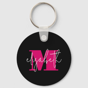 Modern Monogrammed Key Ring
