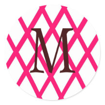 Modern Monogrammed Lattice in Pink
