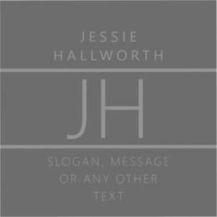 Modern Monogrammed Name & Info Transparent