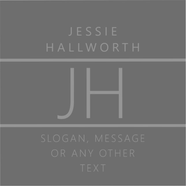 Modern Monogrammed Name & Info Transparent (Front)