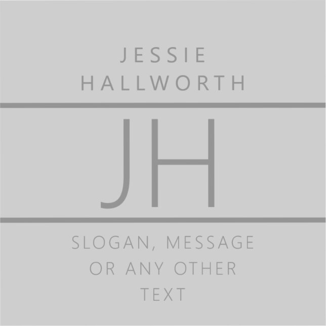 Modern Monogrammed Name & Info Transparent (Front)