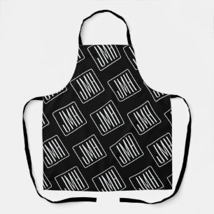 Modern Monogrammed Pattern   Black & White Apron
