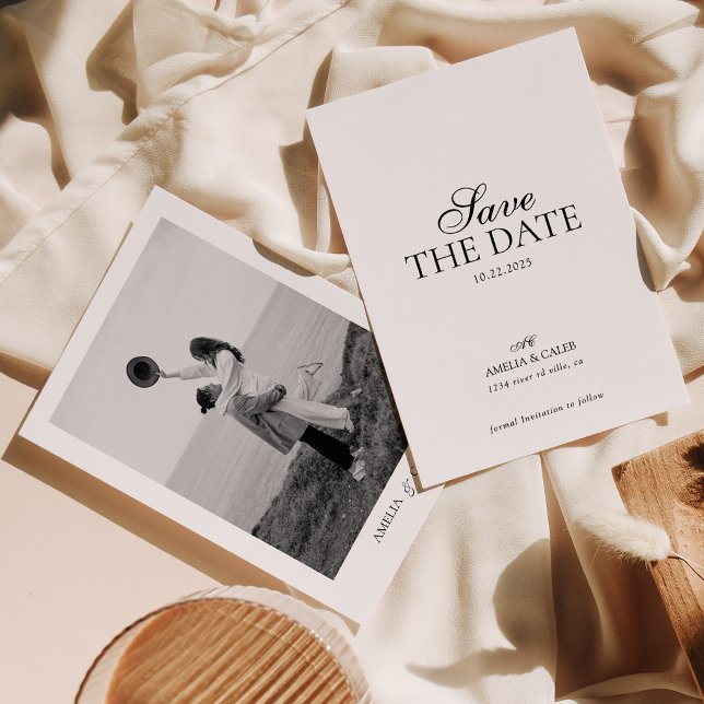 Modern Monogrammed Photo Wedding Save the Date (Creator Uploaded)