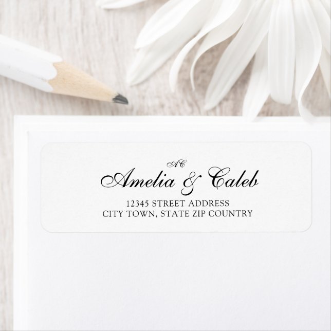 Modern Monogrammed Script Wedding Return Address (Insitu)