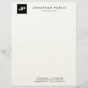 Modern Monogrammed Simple Trendy Template Custom Letterhead