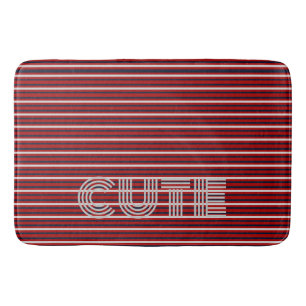 Modern Monogrammed Striped Bath Mat