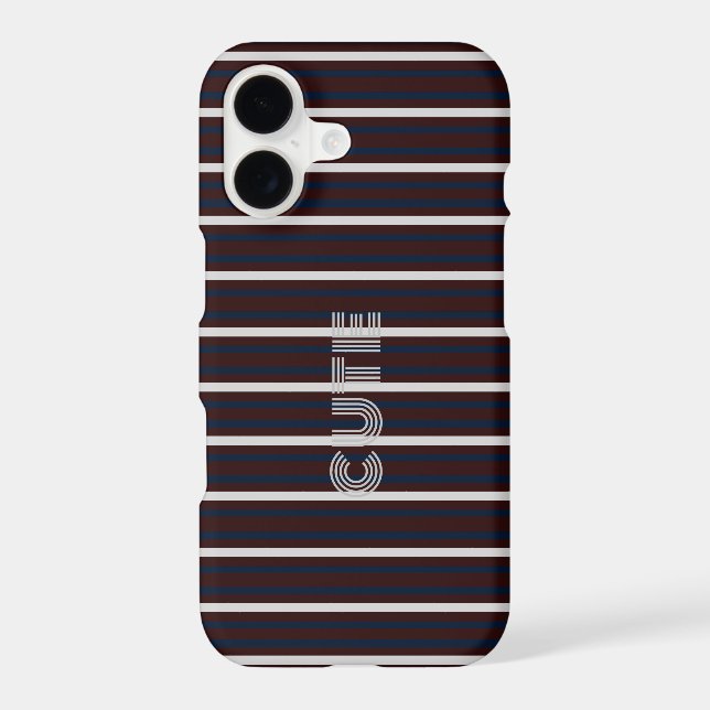 Modern Monogrammed Striped  Samsung Galaxy S21 Case (Back)