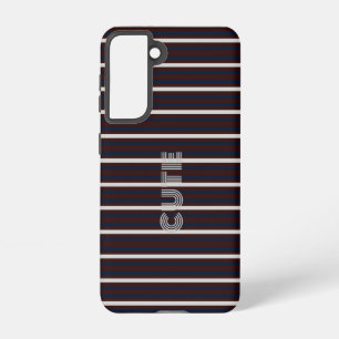 Modern Monogrammed Striped Samsung Galaxy Case