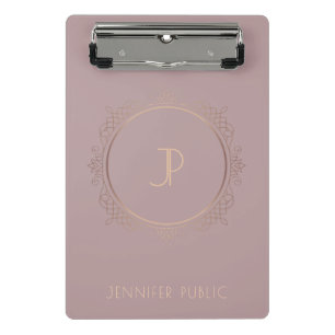 Modern Monogrammed Template Trendy Elegant Mini Clipboard