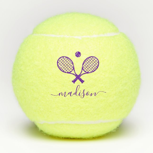 Modern Monogrammed Tennis Balls (Front)