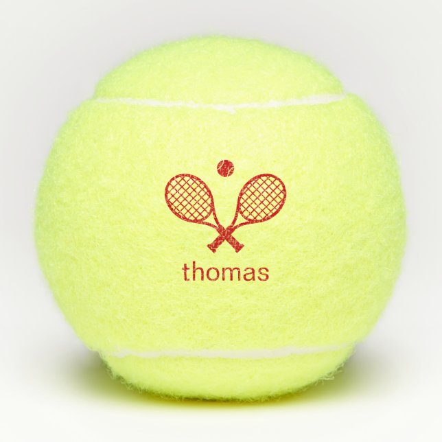Modern Monogrammed Tennis Balls (Front)