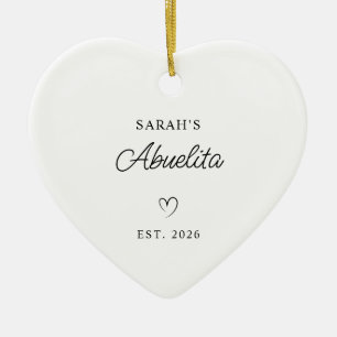Modern Monoline New Baby's Abuelita Photo Ceramic Tree Decoration