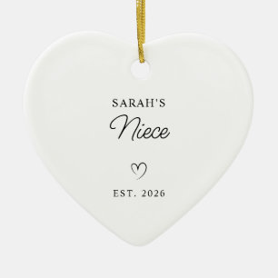 Modern Monoline New Baby's Niece Photo Ceramic Tree Decoration