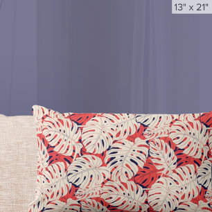Modern Monstera Leaf Tropical Lumbar Cushion