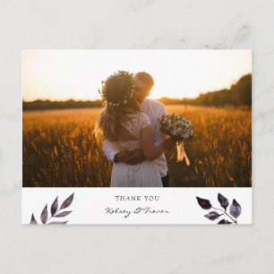 Modern Mood Watercolor Photo Thank You Postcard