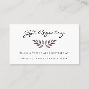 Modern Mood Watercolor Registry Enclosure Card