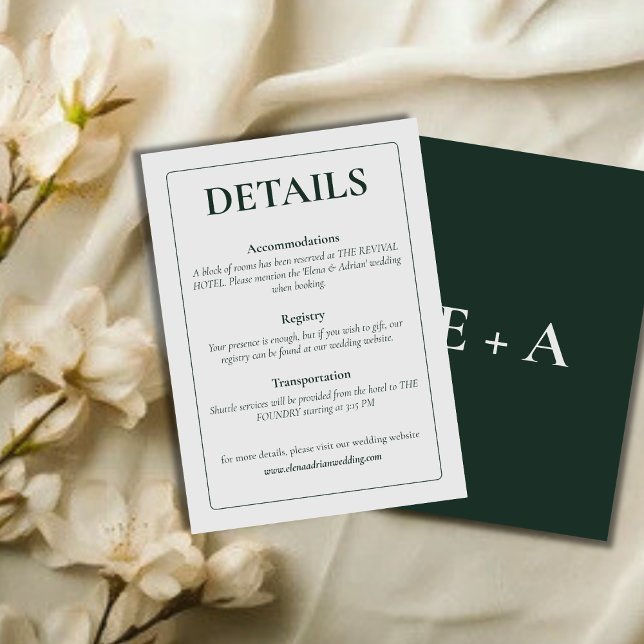 Modern Moody Wedding Enclosure Card (Creator Uploaded)