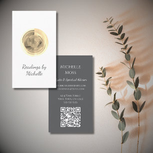Modern Moon Crystal Ball Tarot Reader Simple Business Card