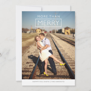 Modern More Than Merry Holiday Photo Card