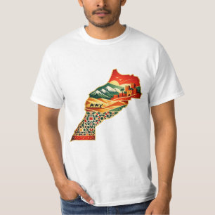 Modern Morocco Map T-Shirt Design – Mor