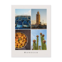 Modern Morocco Travel Collage Postcard