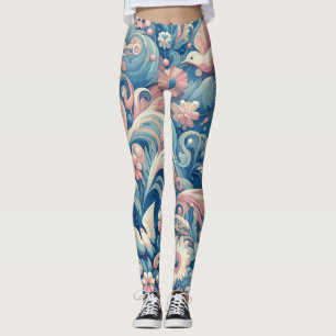 Modern morris art leggings