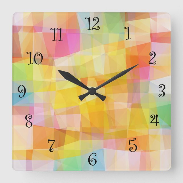 Modern Mosaic Design Square Wall Clock (Front)