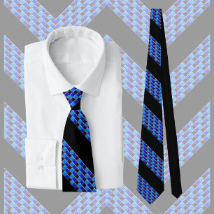 Modern mosaic in black, royal blue, chic  tie