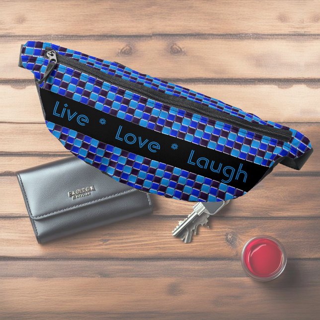 Modern mosaic in black, royal blue, custom  bum bags (Creator Uploaded)