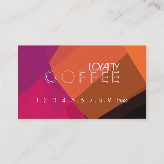 Modern Mosaic Pattern Loyalty Coffee Punch #9 Card (Front)