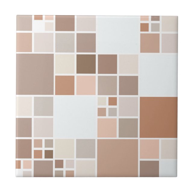 Modern Mosaic Tan Chocolate Kitchen Tile (Front)