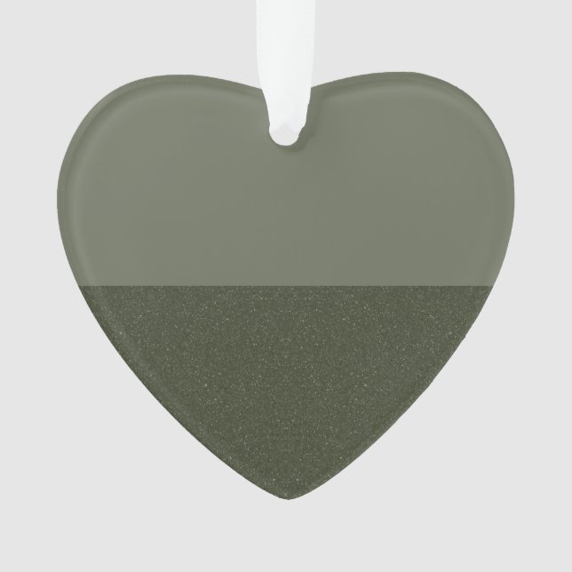 Modern Moss Green Acrylic Heart Ornament - Custom (Front)