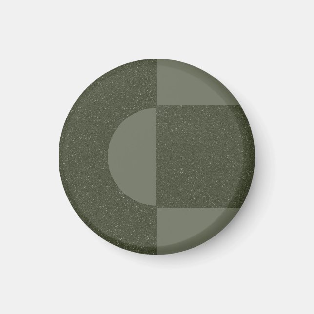 Modern Moss Green Art Deco Magnet – Customisable (Front)