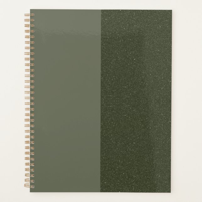 Modern Moss Green Dual Texture Weekly Planner (Front)