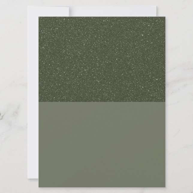 Modern Moss Green Flat Holiday Card – Top Texture (Front)